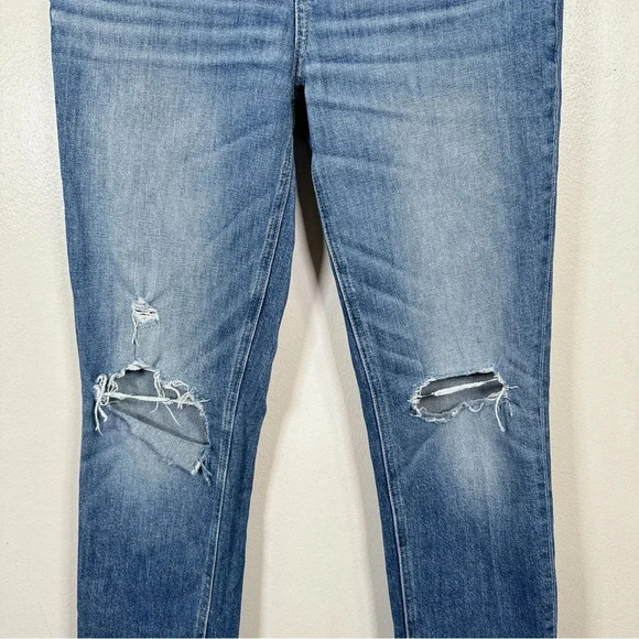 Paige Womens Size 27 Sarah Slim Destructed Ribbed Jeans - Picture 6 of 16